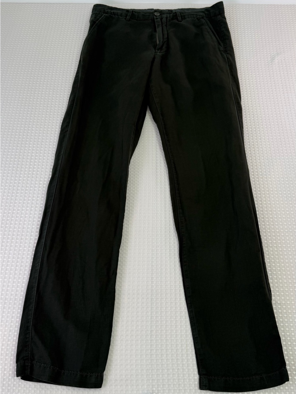 Banana Republic Pants Mens 32x34 Linen Cotton Blend Aiden Fit Dark Green Pockets